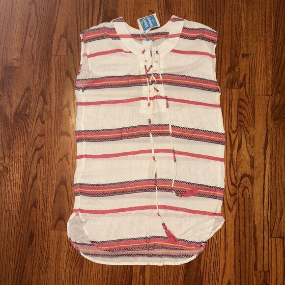 BLUE ISLAND NWT Cover Up Tunic Striped Size M - Picture 1 of 6